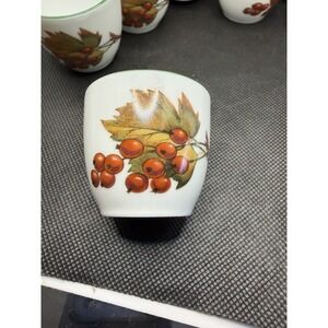 Royal Worcester Evesham Vale Set 7 Egg Cups 1986 Made in England No lids